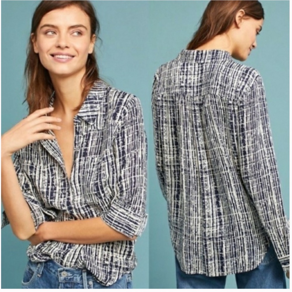 Anthropologie Holding Horses Sammie navy/white top